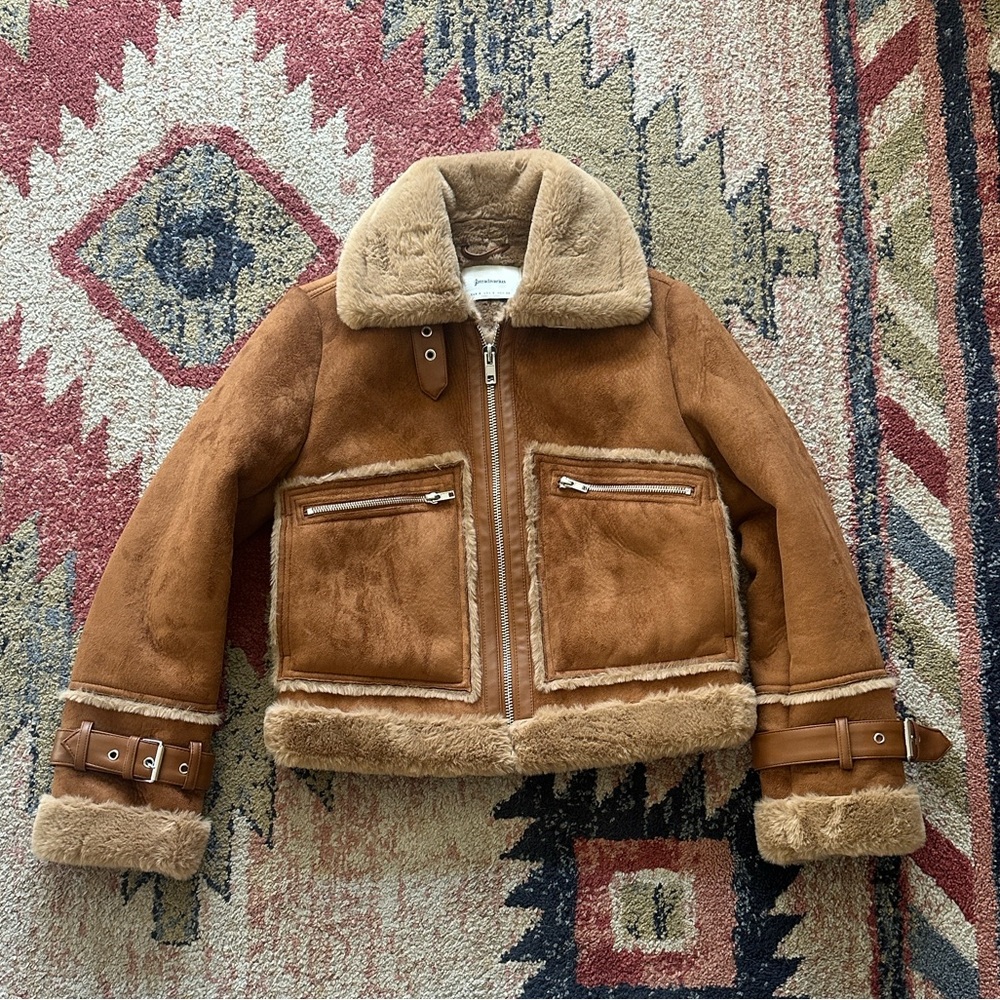 Stradivarius Brown Shearling Jacket